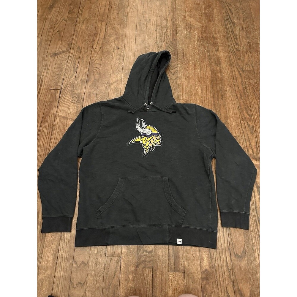 Majestic NFL Minnesota Vikings Men’s L Football Hoodie Gray